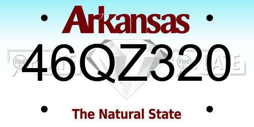 46QZ320 Arkansas License Plate