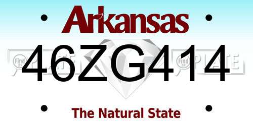 46ZG414 Arkansas License Plate