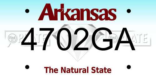 4702GA Arkansas License Plate