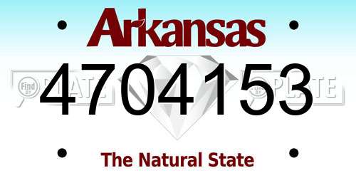 4704153 Arkansas License Plate