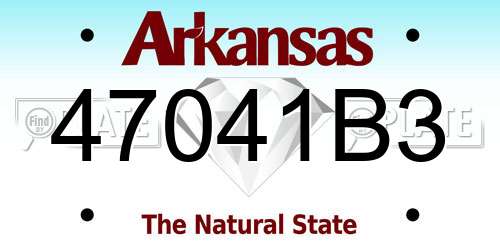 47041B3 Arkansas License Plate