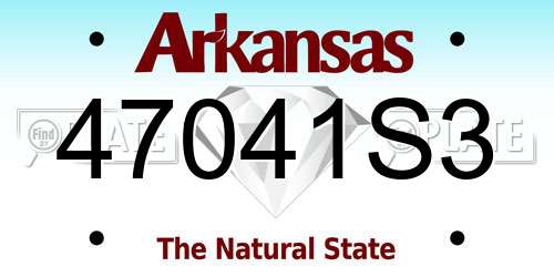 47041S3 Arkansas License Plate