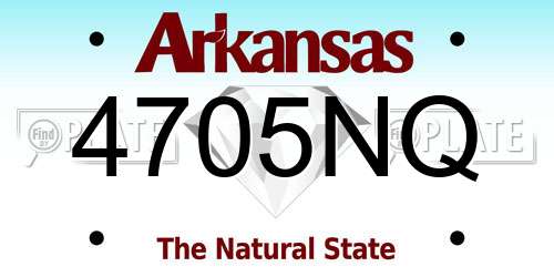 4705NQ Arkansas License Plate