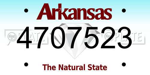 4707523 Arkansas License Plate