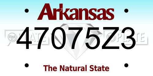 47075Z3 Arkansas License Plate