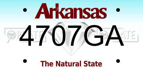 4707GA Arkansas License Plate