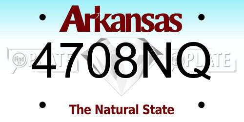 4708NQ Arkansas License Plate