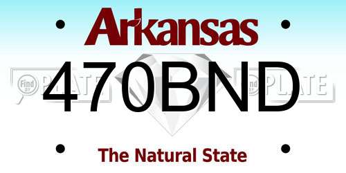 470BND Arkansas License Plate