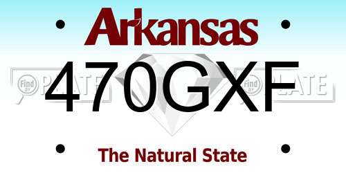 470GXF Arkansas License Plate