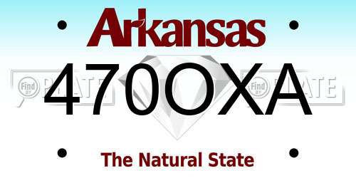 470OXA Arkansas License Plate