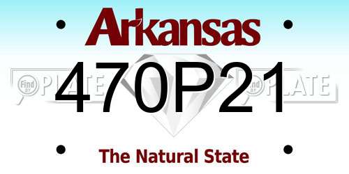 470P21 Arkansas License Plate