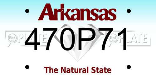 470P71 Arkansas License Plate