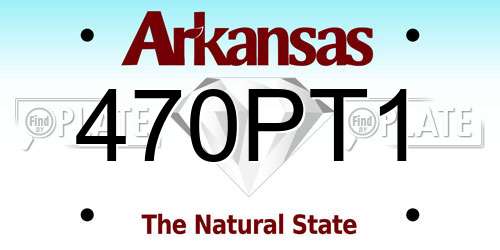470PT1 Arkansas License Plate