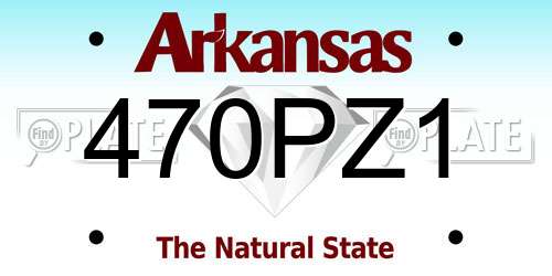 470PZ1 Arkansas License Plate