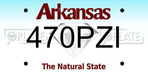 470PZI Arkansas License Plate