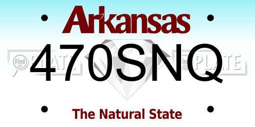 470SNQ Arkansas License Plate