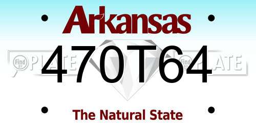 470T64 Arkansas License Plate