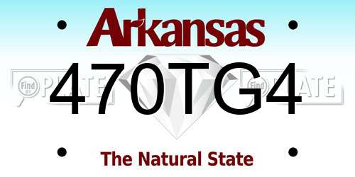 470TG4 Arkansas License Plate
