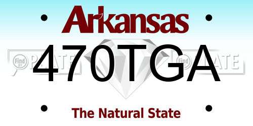 470TGA Arkansas License Plate