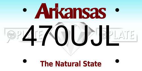 470UJL Arkansas License Plate