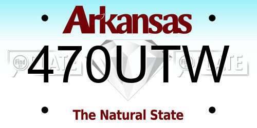 470UTW Arkansas License Plate