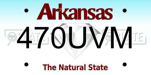 470UVM Arkansas License Plate