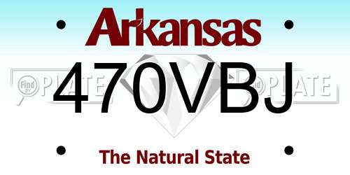 470VBJ Arkansas License Plate