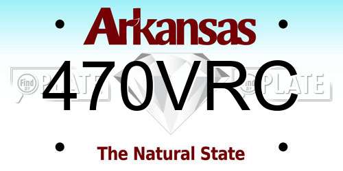 470VRC Arkansas License Plate