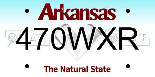 470WXR Arkansas License Plate