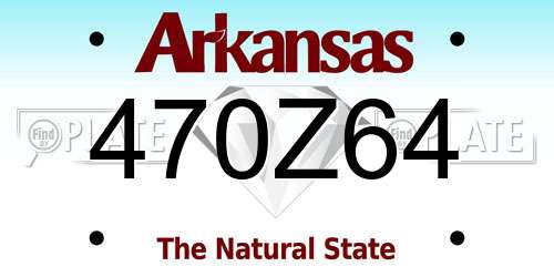 470Z64 Arkansas License Plate