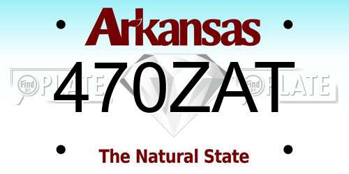 470ZAT Arkansas License Plate