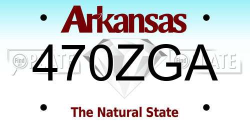 470ZGA Arkansas License Plate