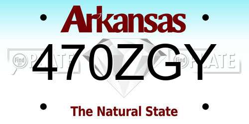 470ZGY Arkansas License Plate