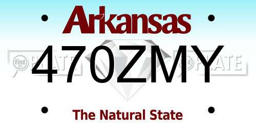 470ZMY Arkansas License Plate