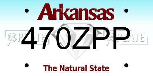470ZPP Arkansas License Plate