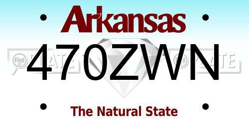 470ZWN Arkansas License Plate