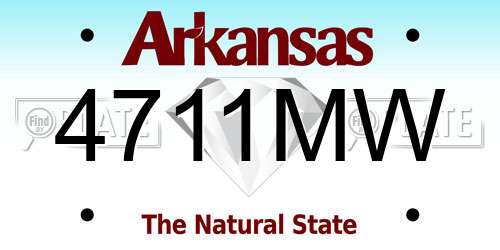 4711MW Arkansas License Plate