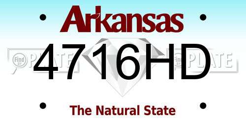 4716HD Arkansas License Plate