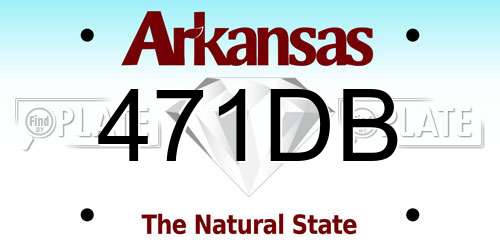 471DB Arkansas License Plate