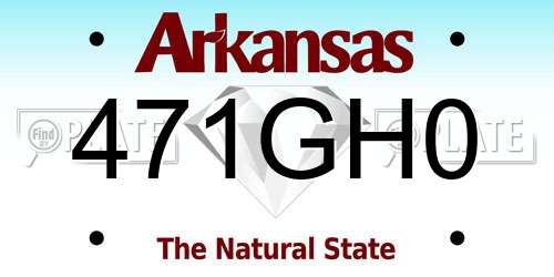 471GH0 Arkansas License Plate