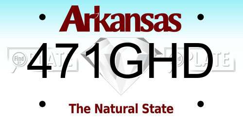 471GHD Arkansas License Plate