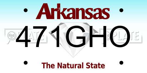 471GHO Arkansas License Plate