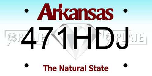 471HDJ Arkansas License Plate
