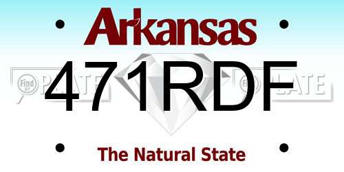471RDF Arkansas License Plate