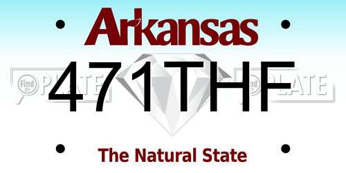471THF Arkansas License Plate