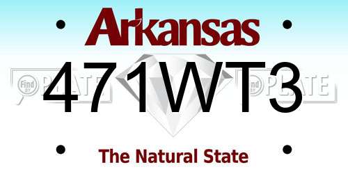 471WT3 Arkansas License Plate
