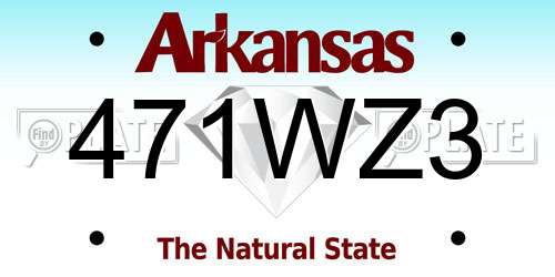 471WZ3 Arkansas License Plate