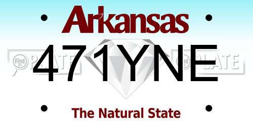 471YNE Arkansas License Plate