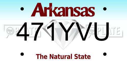 471YVU Arkansas License Plate