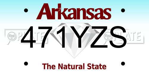 471YZS Arkansas License Plate